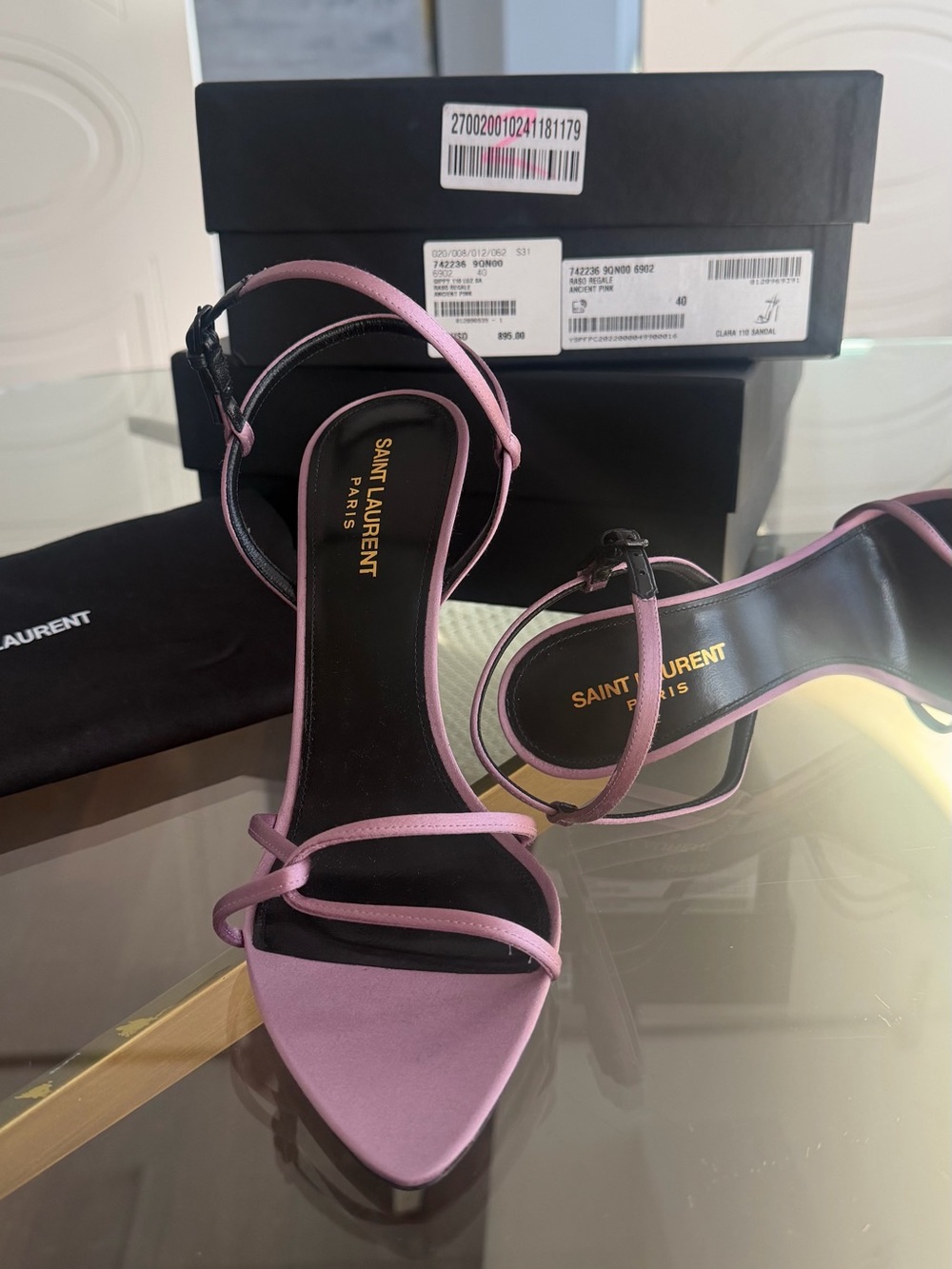 Saint Laurent Clara Satin Sandal - NWT - Picture 5 of 6